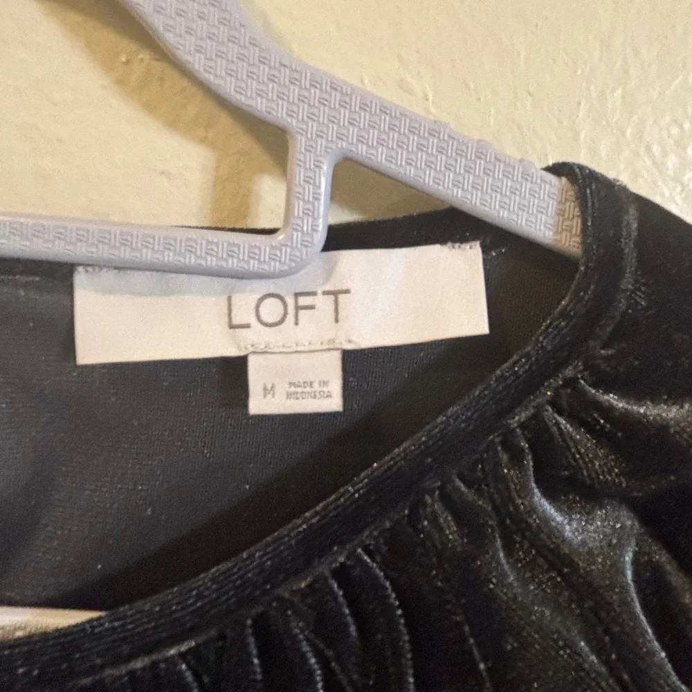 LOFT Ruched Velvet Top - Picture 4 of 8